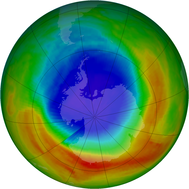 Antarctic ozone map for 26 October 1991